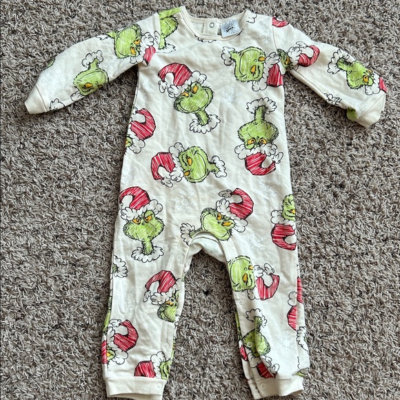 Festive Grinch Kids Footie Pajamas - Picture 1 of 1